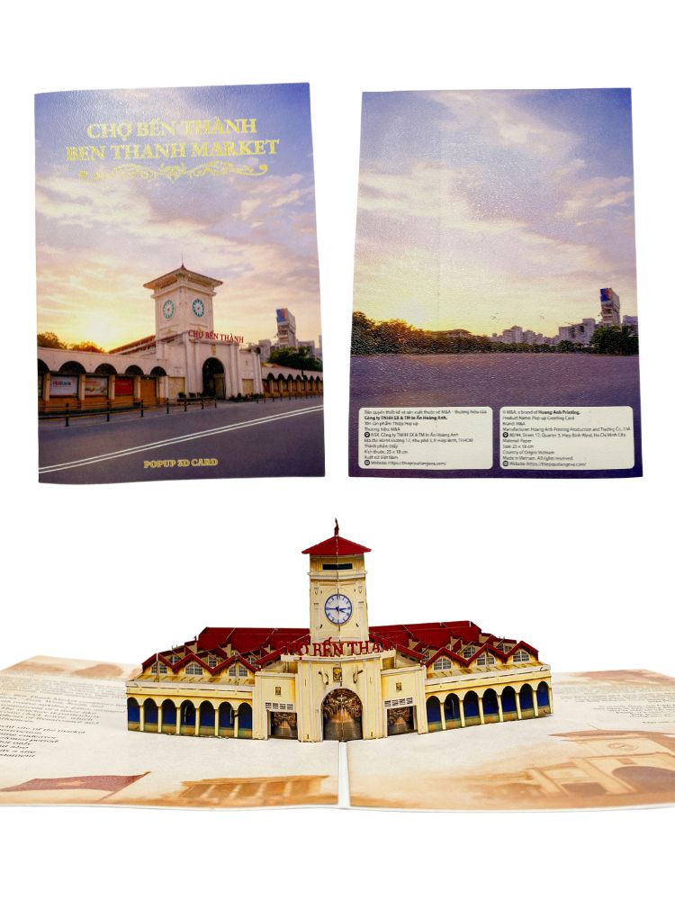Thiệp pop up Chợ Bến Thành