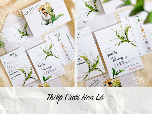 Thiệp cưới hoa lá