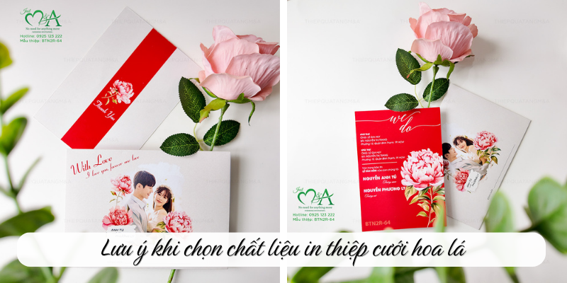 Lưu ý khi chọn chất liệu in thiệp cưới hoa lá