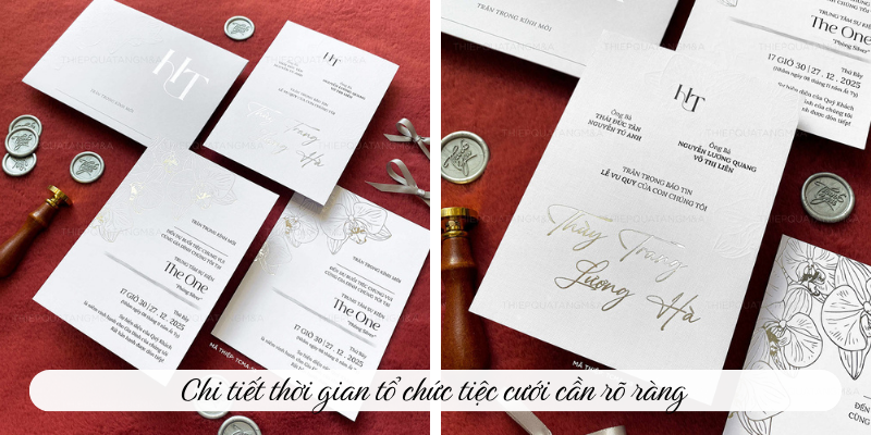 Chi tiết thời gian tổ chức tiệc cưới cần rõ ràng