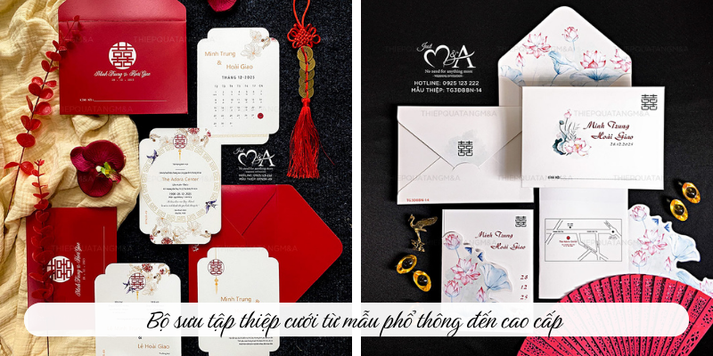Bộ sưu tập thiệp cưới từ mẫu phổ thông đến cao cấp