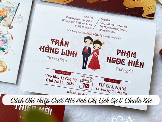 Cách ghi thiệp cưới mời anh chị