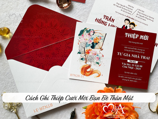 cách ghi thiệp cưới mời bạn bè
