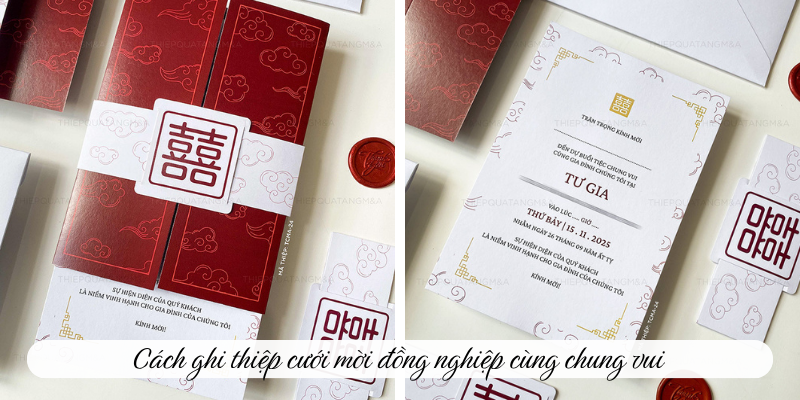 Cách ghi thiệp cưới mời đồng nghiệp cùng chung vui
