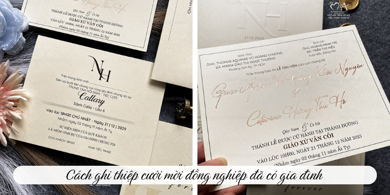 Cách ghi thiệp cưới mời đồng nghiệp đã có gia đình