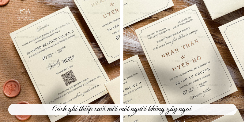 Cách ghi thiệp cưới mời một người không gây ngại 
