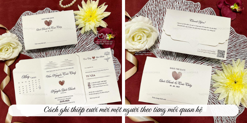 Cách ghi thiệp cưới mời một người theo từng mối quan hệ 
