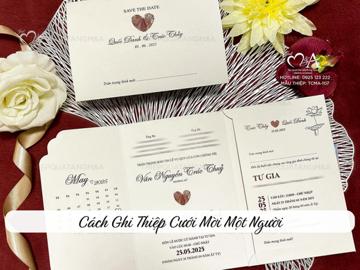 cách ghi thiệp cưới mời một người