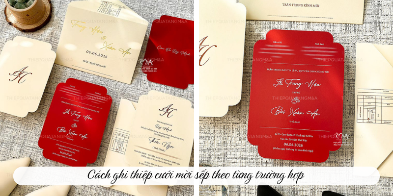 Cách ghi thiệp cưới mời sếp theo từng trường hợp