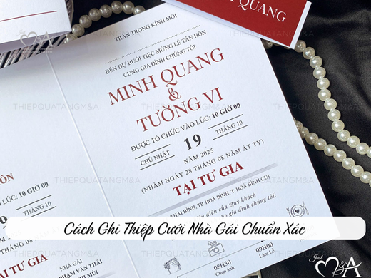 Cách ghi thiệp cưới nhà gái