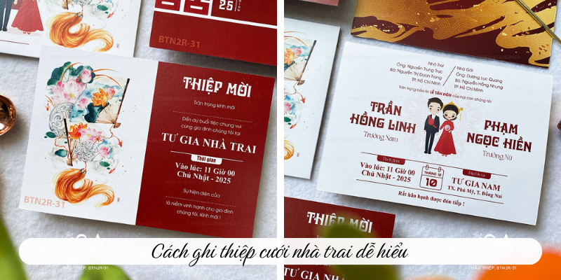 Cách ghi thiệp cưới nhà trai dễ hiểu