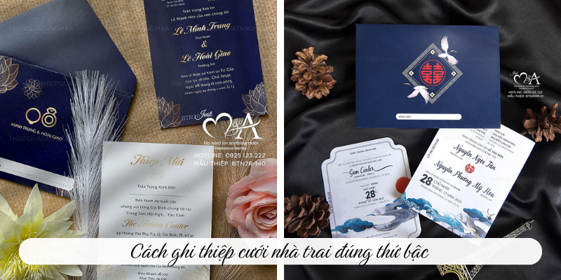 Cách ghi thiệp cưới nhà trai đúng thứ bậc
