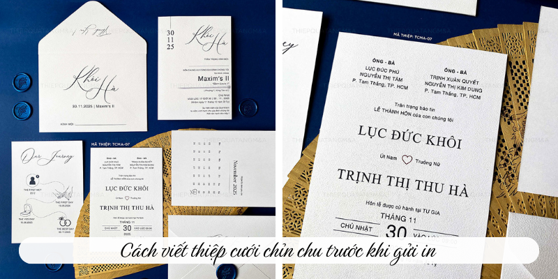 Cách viết thiệp cưới chỉn chu trước khi gửi in 
