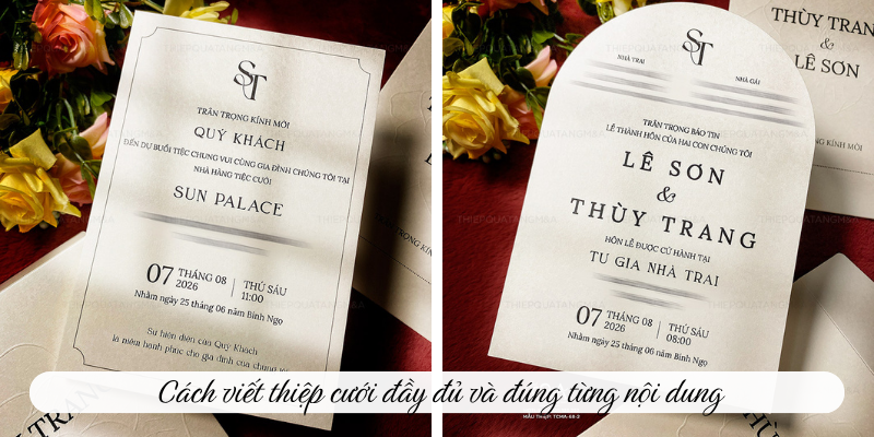 Cách viết thiệp cưới đầy đủ và đúng từng nội dung