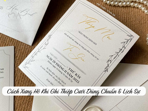 Cách xưng hô khi ghi thiệp cưới
