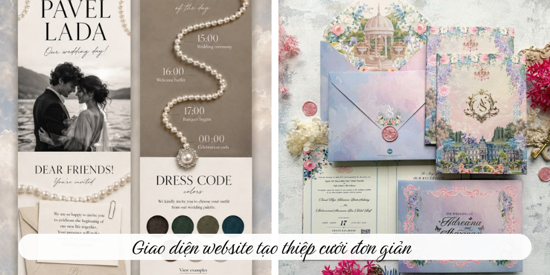 Giao diện website thiệp cưới đơn giản