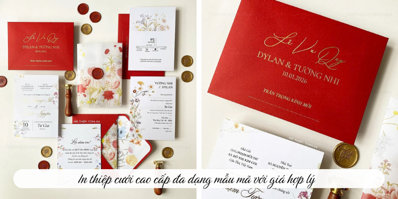 In thiệp cưới cao cấp đa dạng mẫu mã với giá hợp lý