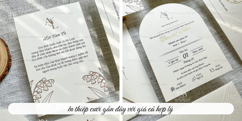 In thiệp cưới gần đây với giá cả hợp lý