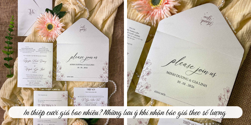 In thiệp cưới giá bao nhiêu? Những lưu ý khi nhận báo giá theo số lượng 