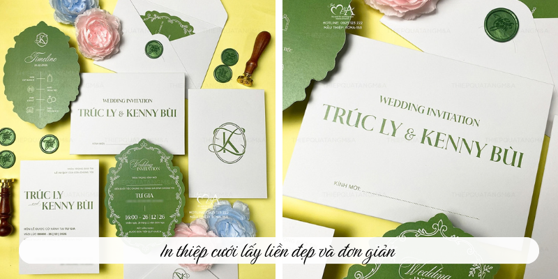 In thiệp cưới lấy liền đẹp và đơn giản