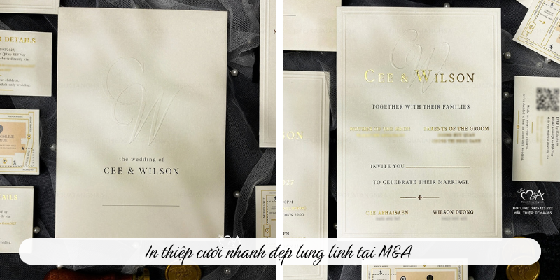 In thiệp cưới nhanh đẹp lung linh tại M&A