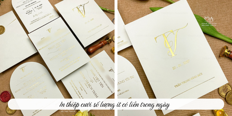 In thiệp cưới số lượng ít có liền trong ngày