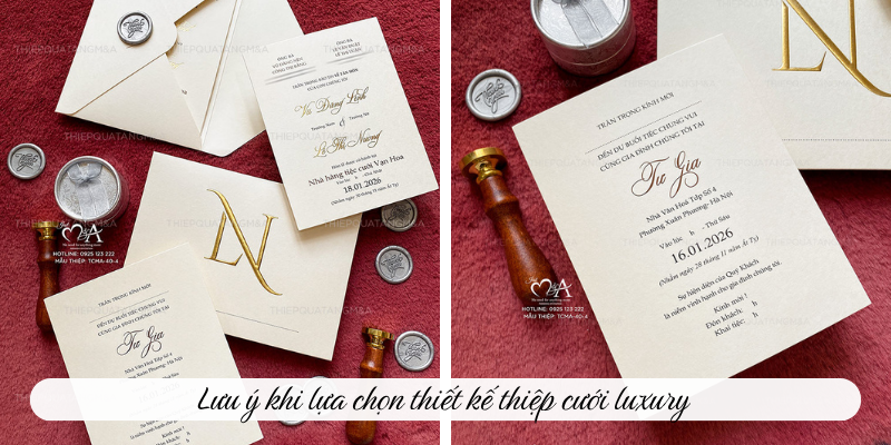 Lưu ý khi lựa chọn thiết kế thiệp cưới luxury 