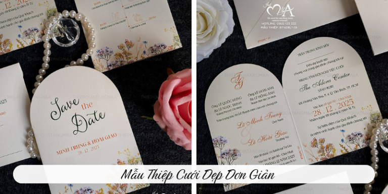 Mẫu thiệp cưới đẹp đơn giản