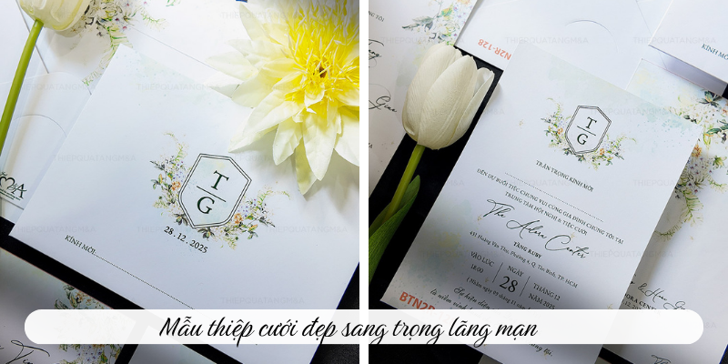 Mẫu thiệp cưới đẹp sang lãng mạn