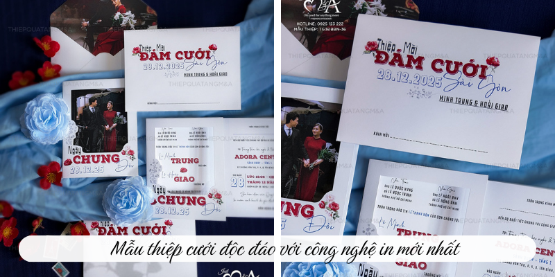Mẫu thiệp cưới độc đáo với công nghệ in mới nhất