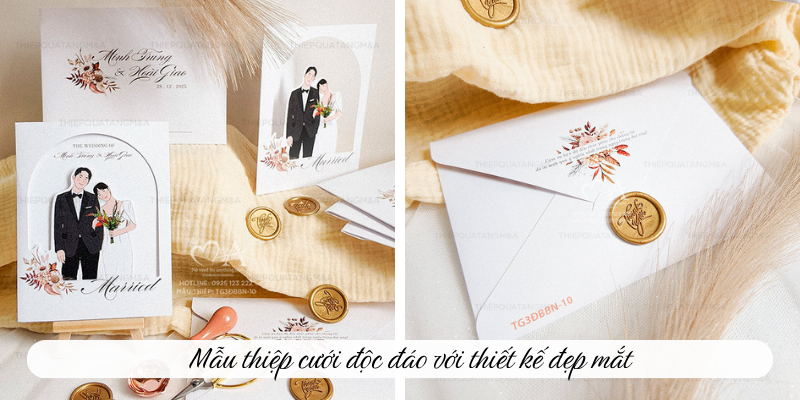 Mẫu thiệp cưới độc đáo với thiết kế đẹp mắt