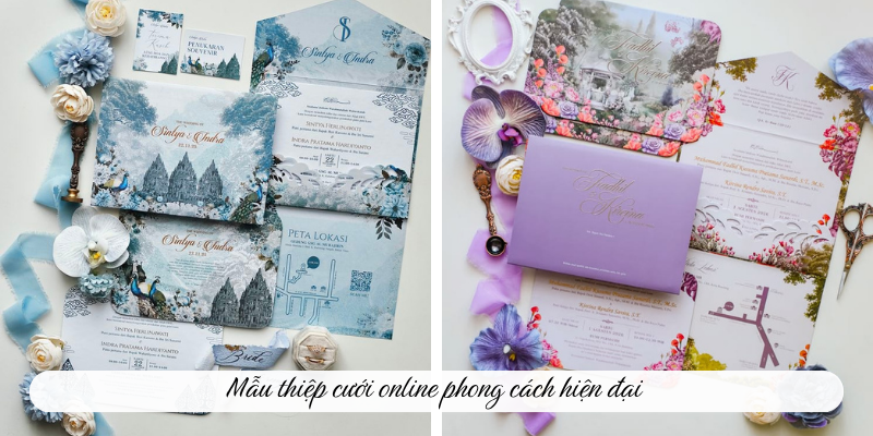 Mẫu thiệp cưới online phong cách hiện đại
