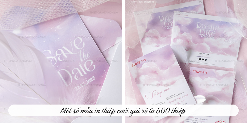 Một số mẫu in thiệp cưới giá rẻ từ 500 thiệp
