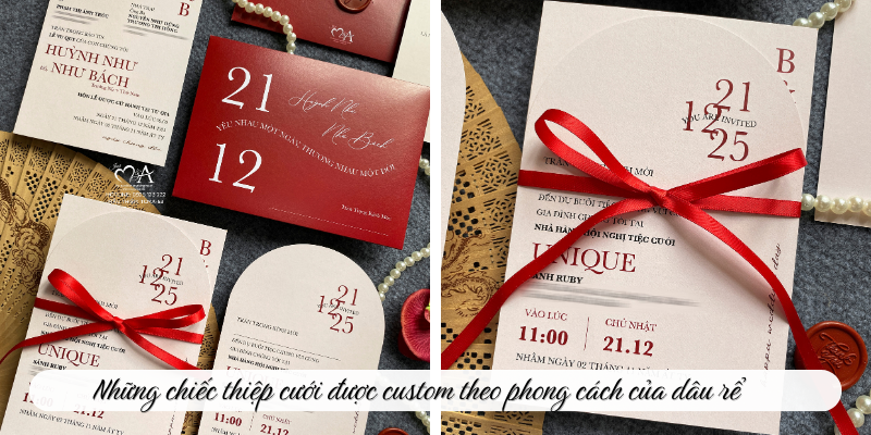 Những chiếc thiệp cưới được custom theo phong cách dâu rể 