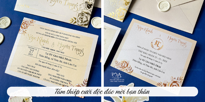 Tấm thiệp cưới độc đáo mời bạn thân
