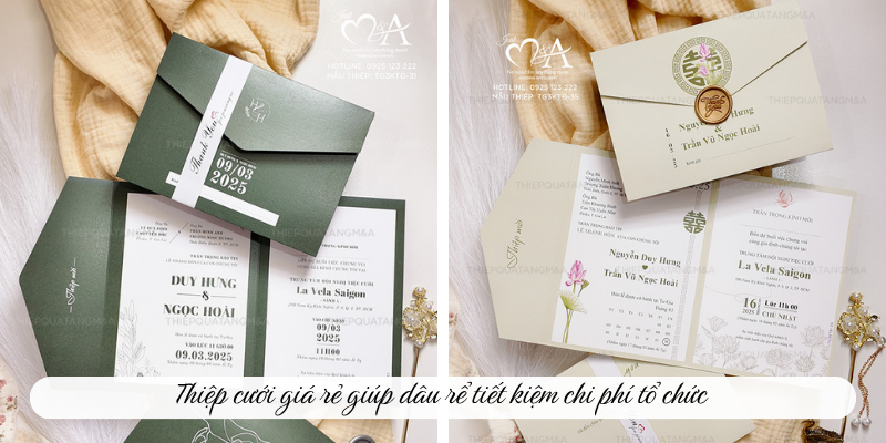 Thiệp cưới giá rẻ giúp dâu rể tiết kiệm chi phí tổ chức