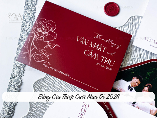 Thiệp cưới màu đỏ