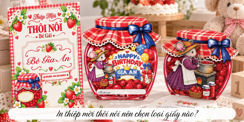 In thiệp mời thôi nôi nên chọn loại giấy nào?