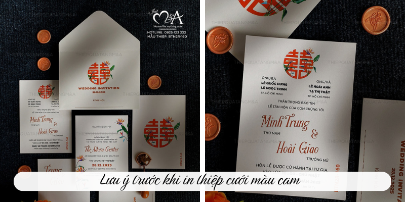 Lưu ý trước khi in thiệp cưới màu cam