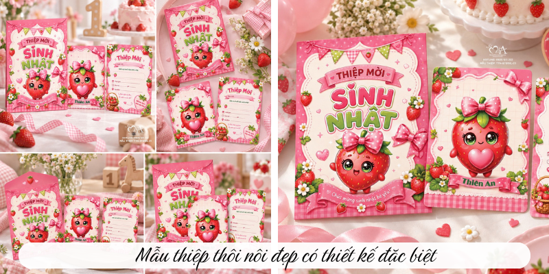Mẫu thiệp thôi nôi đẹp có thiết kế đặc biệt