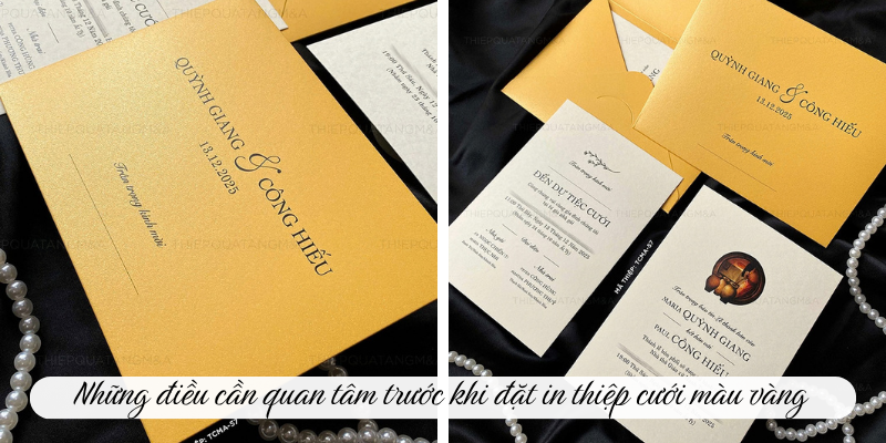 Những điều cần quan tâm trước khi đặt in thiệp cưới màu vàng
