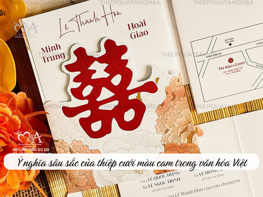 thiệp cưới màu cam