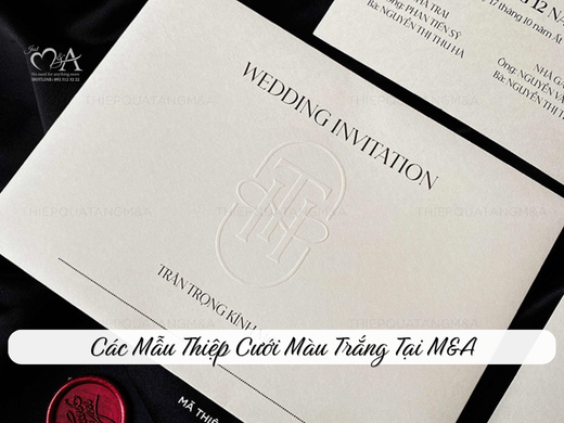 thiệp cưới màu trắng