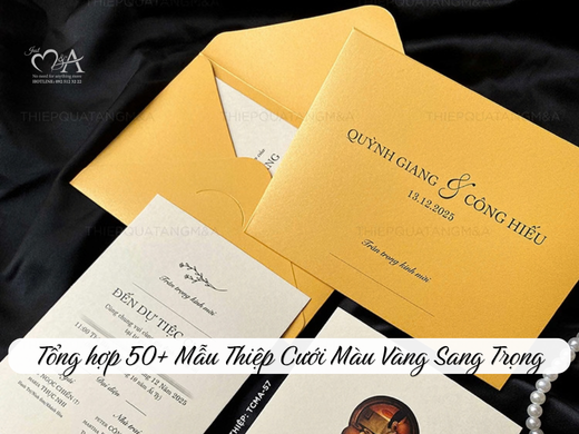 Thiệp cưới màu vàng