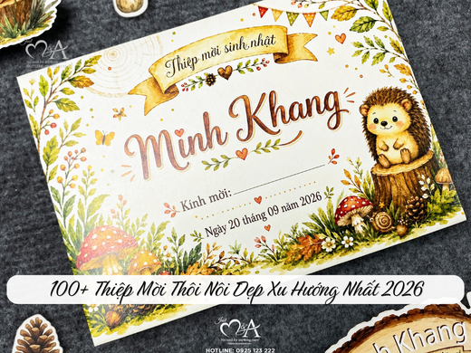 Thiệp mời thôi nôi đẹp